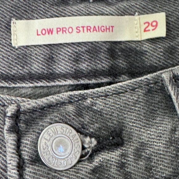 Levis Low Pro Straight Jeans Gray Size 29 Grey Denim Pants Vintage Distressed - Picture 3 of 14